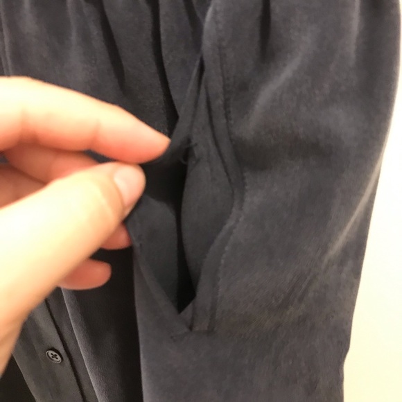 Joie Wendolyn Silk Skirt small blue button down drawstring - Picture 7 of 10